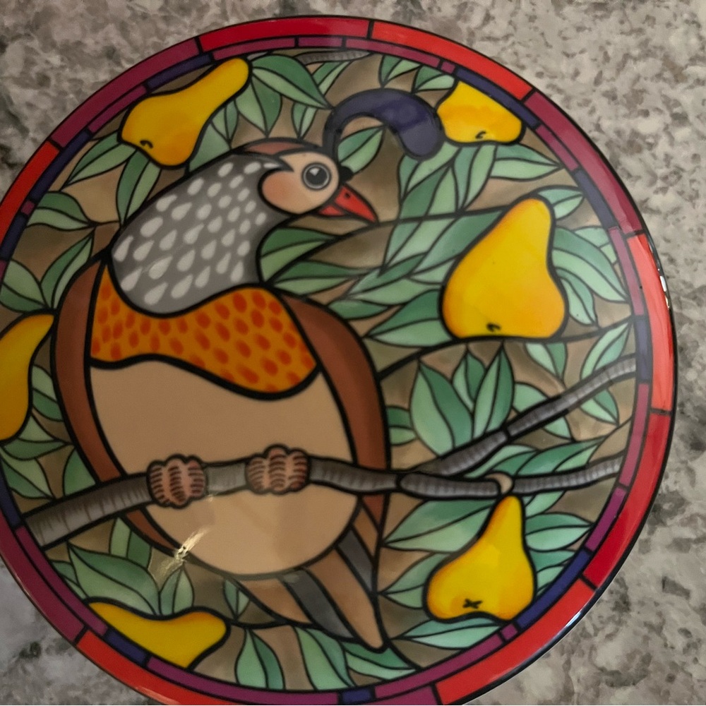 Mikasa Colorful Bird and Pears Decorative trinket box.